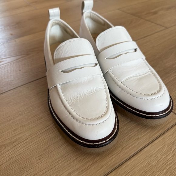 Everlane White Leather Loafers with Chunky Sole Womens 7 - Picture 3 of 6
